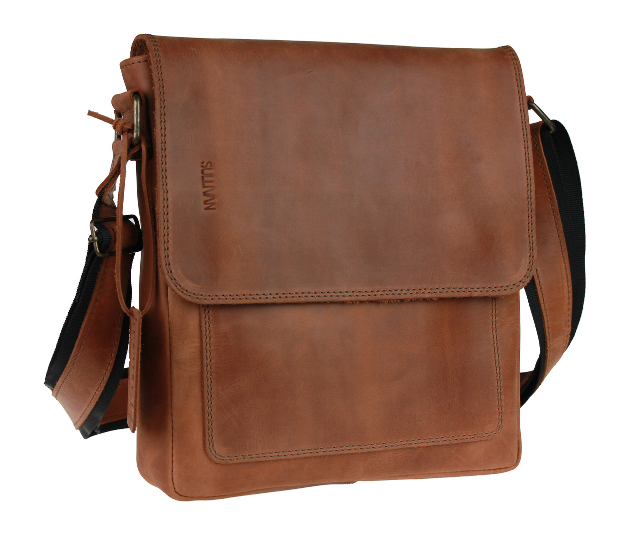 Сумка чоловіча шкіряна на плече smvp84(32) світло-коричнева