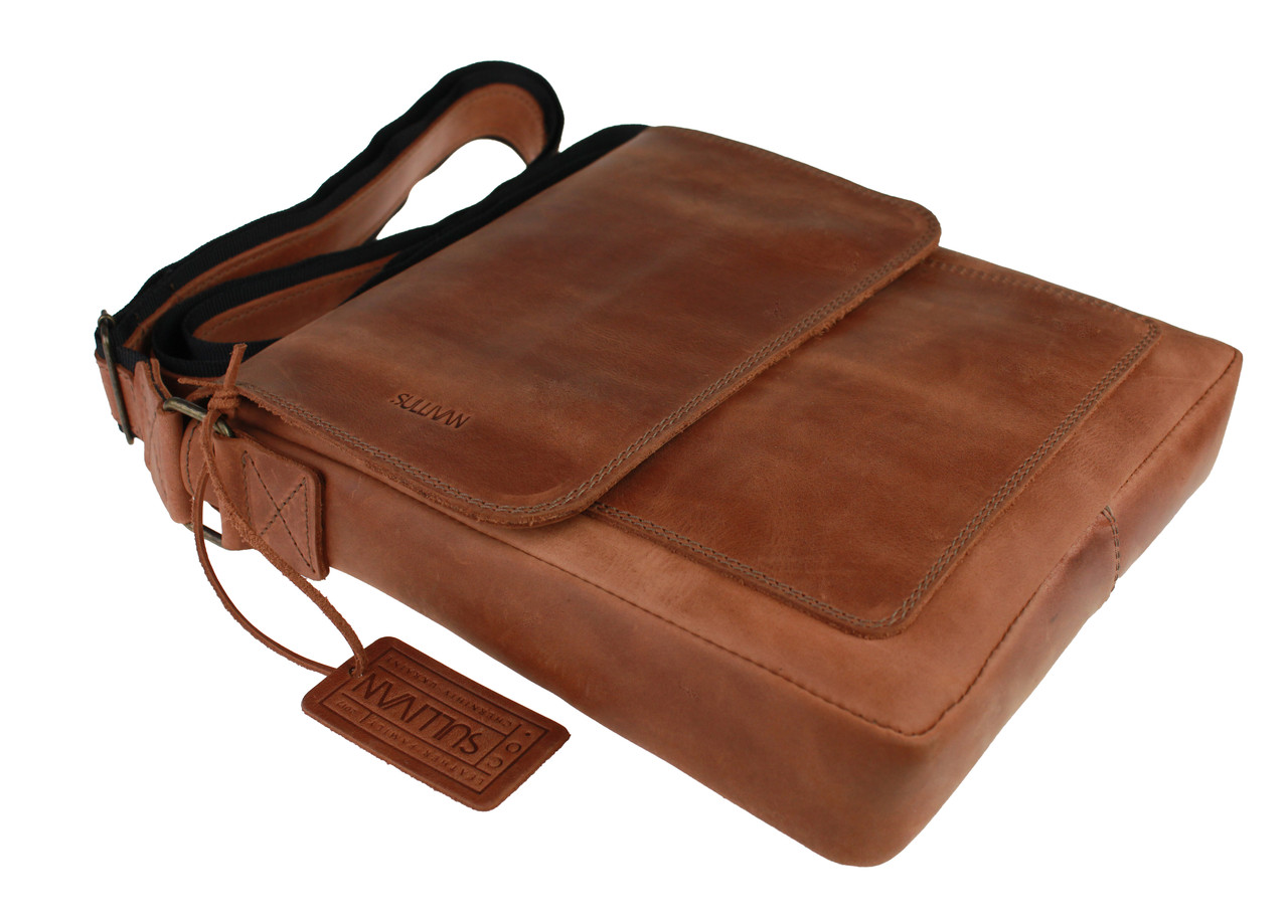 Сумка чоловіча шкіряна на плече smvp84(32) світло-коричнева - Зображення 3