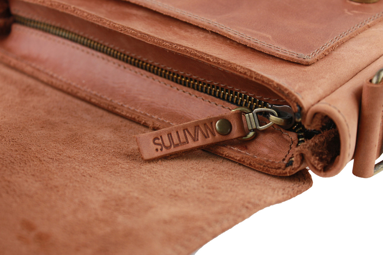 Сумка чоловіча шкіряна на плече smvp84(32) світло-коричнева - Зображення 6