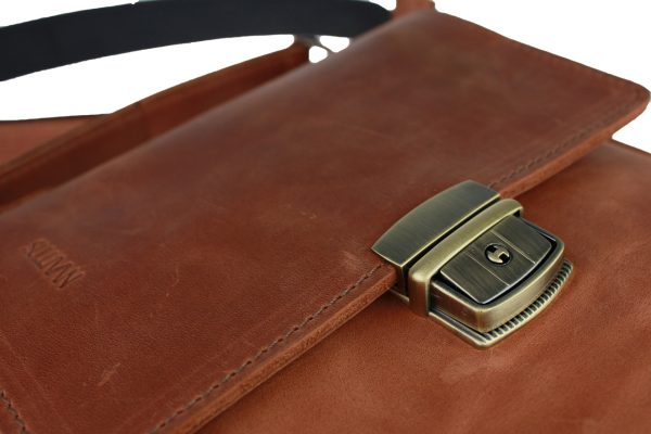 Сумка чоловіча шкіряна барсетка з ручкою smvp101(35) світло-коричнева - Зображення 9