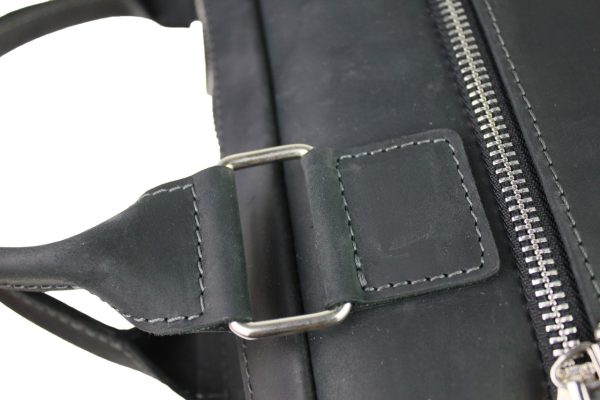 Сумка чоловіча для документів велика шкіряна А4 smg7(45) чорна - Зображення 8