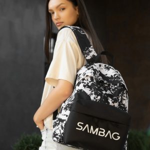 Рюкзак SamBag жіночий Active чорний з принтом "split"