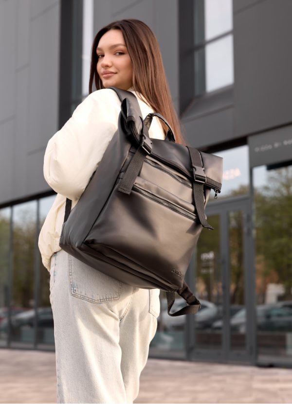 Рюкзак SamBag жіночий RollTop Чорний