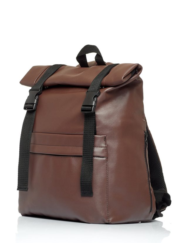 Рюкзак SamBag жіночий Roll Top Milton Шоколадний