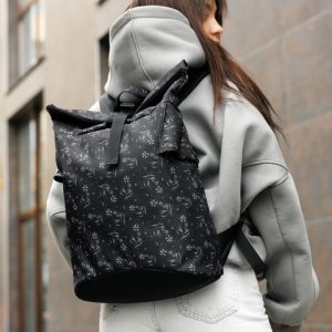 Рюкзак SamBag жіночий RollTop KZN чорний принт