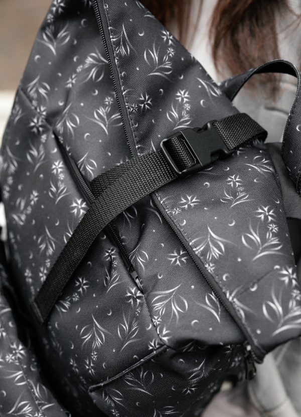 Рюкзак SamBag жіночий RollTop KZN чорний принт - Зображення 9