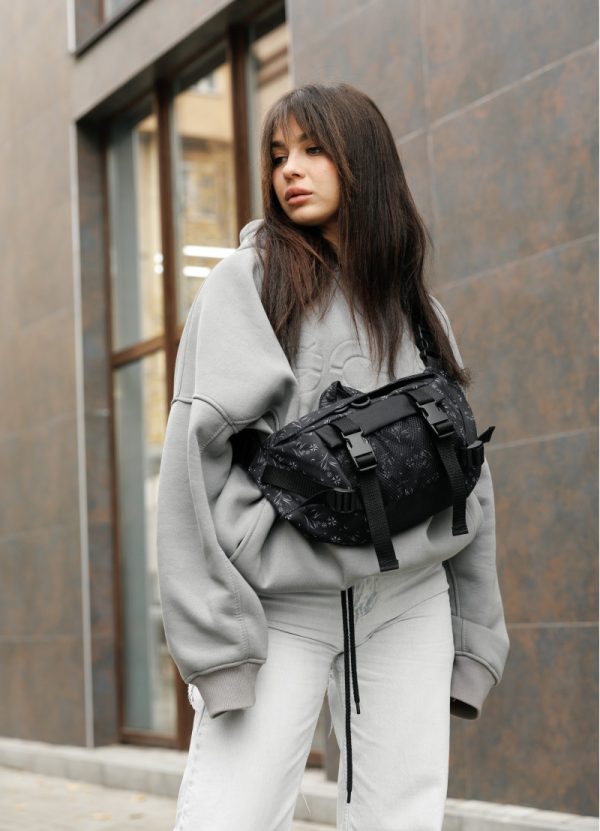 Рюкзак SamBag жіночий RollTop KZN чорний принт - Зображення 12