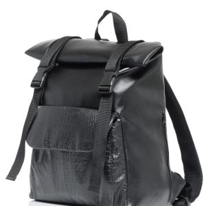 Рюкзак SamBag жіночий RollTop Milton принт крокодила з клапаном
