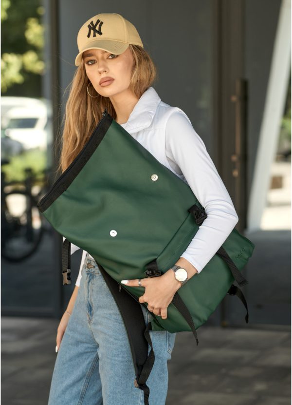 Рюкзак SamBag жіночий RollTop Milton Зелений - Зображення 6