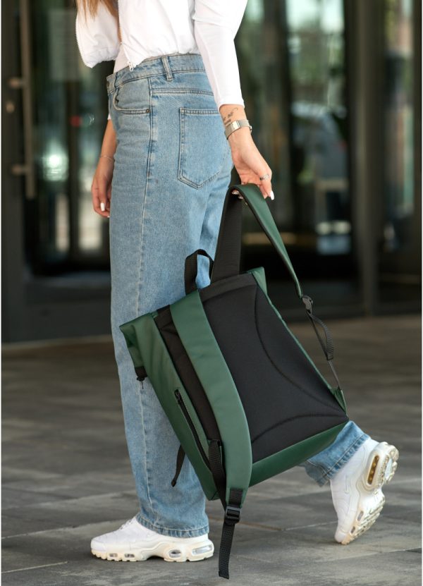 Рюкзак SamBag жіночий RollTop Milton Зелений - Зображення 9