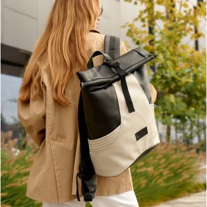 Рюкзак SamBag жіночий RollTop X Чорно-сірий