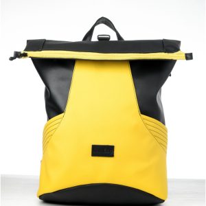 Рюкзак SamBag жіночий RollTop X Чорний з жовтим