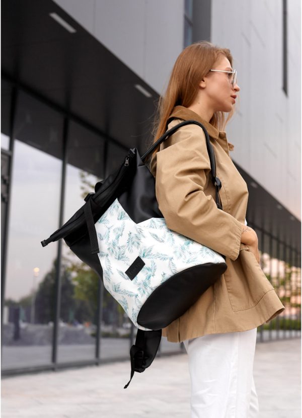 Рюкзак SamBag жіночий RollTop X з принтом "Palm" - Зображення 3