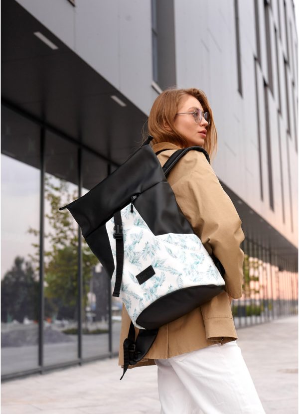 Рюкзак SamBag жіночий RollTop X з принтом "Palm" - Зображення 6