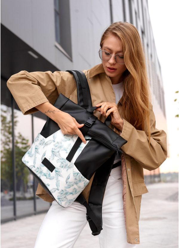 Рюкзак SamBag жіночий RollTop X з принтом "Palm" - Зображення 8