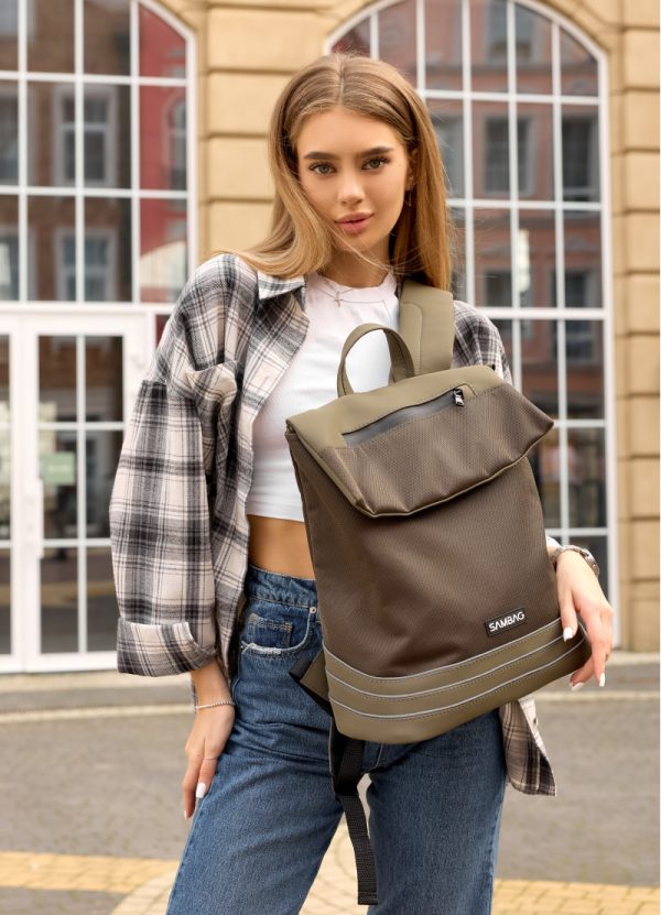 Рюкзак SamBag жіночий Rene Balance Хакі - Зображення 5