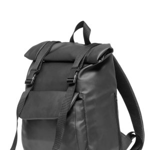 Рюкзак SamBag унісекс RollTop Milton Чорний з клапаном