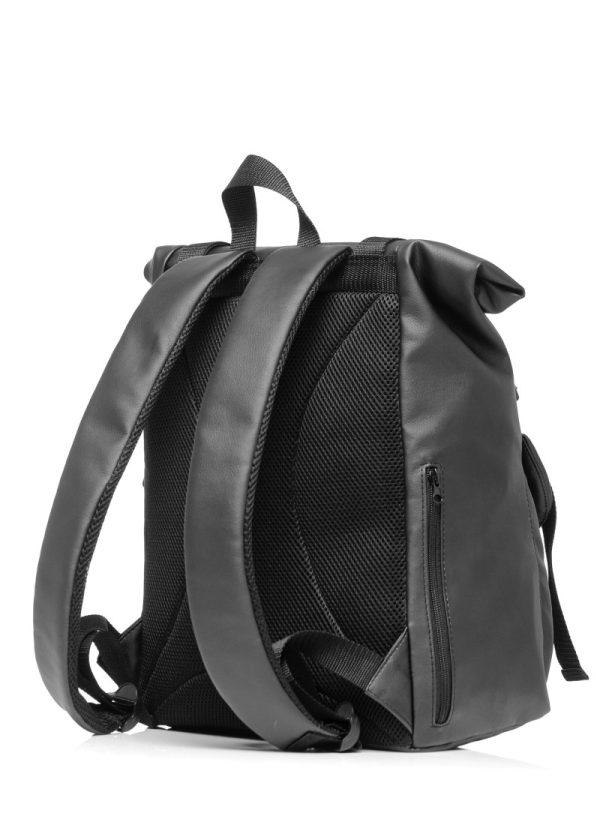 Рюкзак SamBag унісекс RollTop Milton Чорний з клапаном - Зображення 2