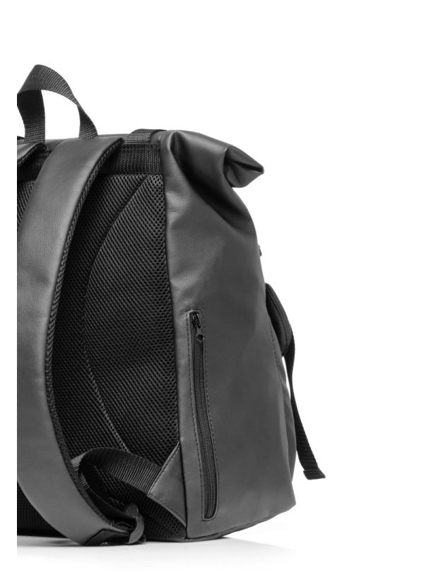 Рюкзак SamBag унісекс RollTop Milton Чорний з клапаном - Зображення 3