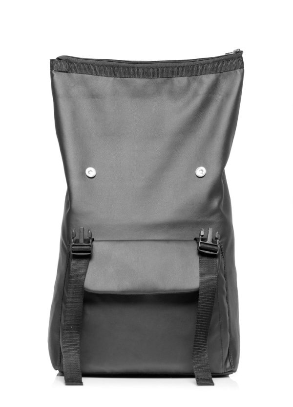 Рюкзак SamBag унісекс RollTop Milton Чорний з клапаном - Зображення 4