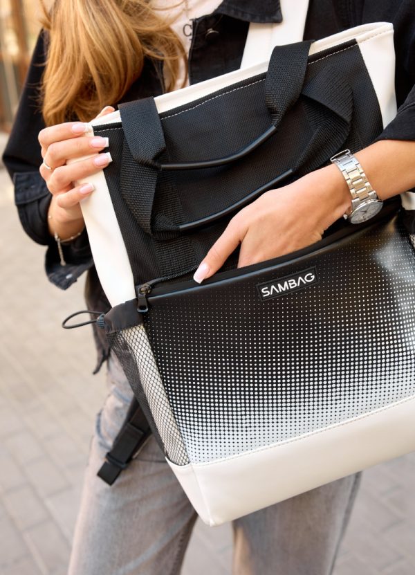 Рюкзак SamBag жіночий Shopper Біла з принтом - Зображення 7