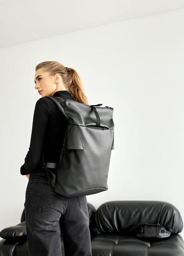 Рюкзак SamBag жіночий Чорний RollTop KZN - Зображення 5