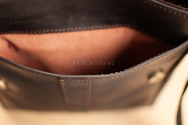 Сумка чоловіча шкіряна на плече ручної роботи  Norden 2613 Коричнева Велика - Зображення 9