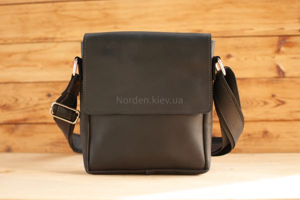 Сумка чоловіча шкіряна на плече ручної роботи Norden 2540 коричнева