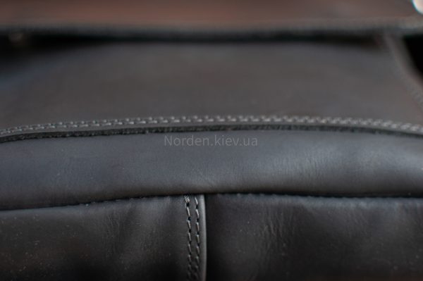 Сумка чоловіча шкіряна на плече ручної роботи Norden 2650 збільшена чорна - Зображення 3
